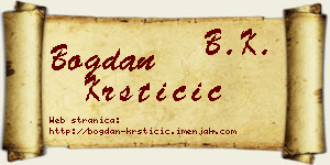 Bogdan Krstičić vizit kartica